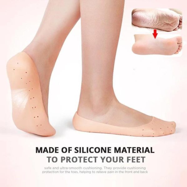 Full Cover Durable Elastic Hole Heel Protect Socks Insole Calluses Soft Silicone Pedicure Feet Care Moisturizing Anti Crack