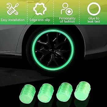 Universal Fluorescent Car Tire Valve Caps ( Random Colors )