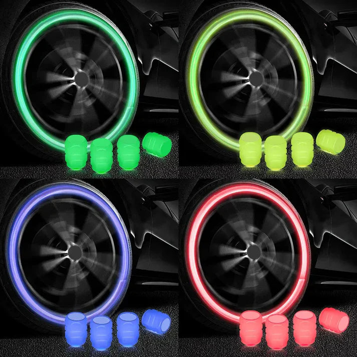 Universal Fluorescent Car Tire Valve Caps ( Random Colors )