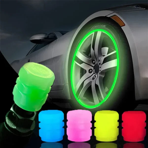 Universal Fluorescent Car Tire Valve Caps ( Random Colors )